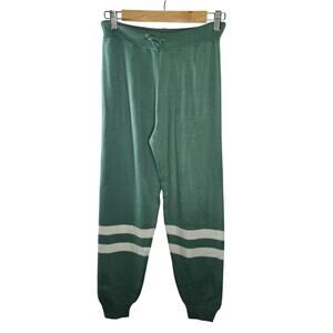 Sobe Green And White Stripe Knit Joggers Pants